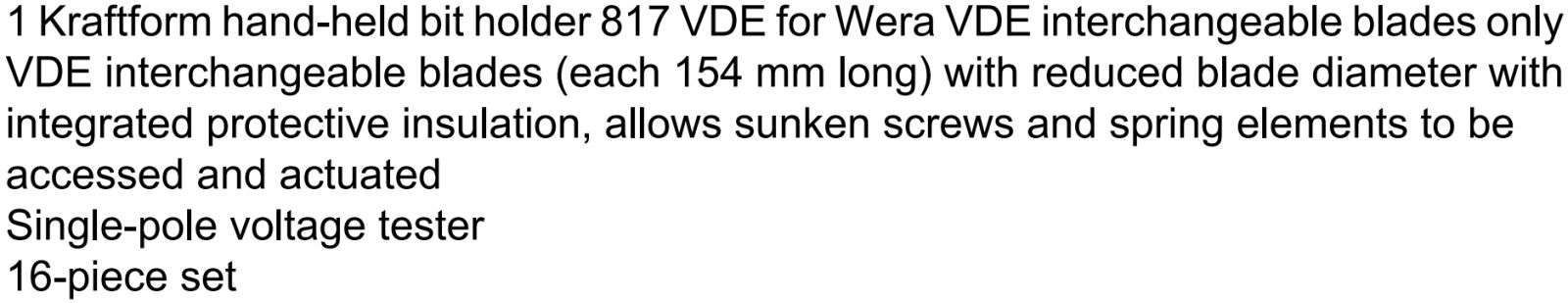 ידית מברג + ביטים וורה WERA KRAFTFORM KOMPAKT KRAFTFORM KOMPAKT 60IS 65IS 67IS 16 05003484001 4013288164056